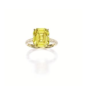 yellow diamond and diamond ring sold at sotheby's