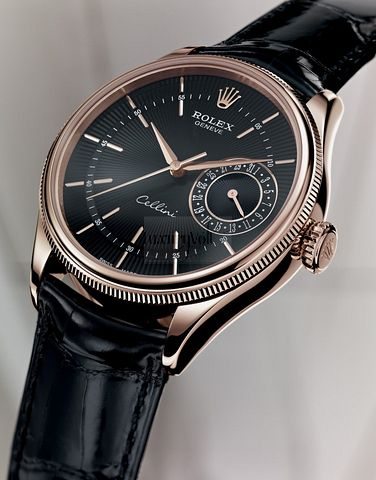 ROLEX CELLINI DATE BLACK DIAL LEATHER GOLD 2014 PRICE REF 50515-5 | luxuryvolt.com