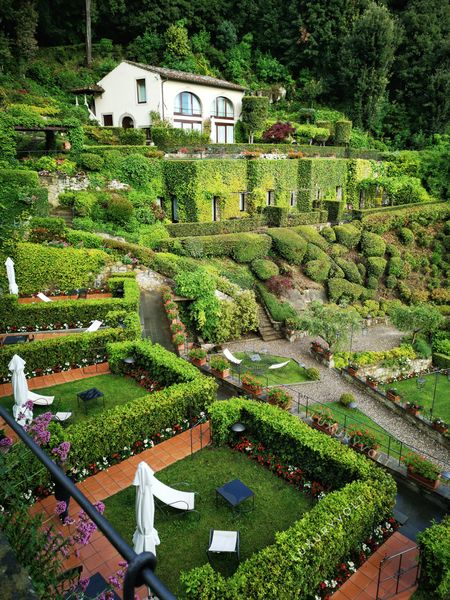 Views of the layered garden landscape from our Junior Suite at Belmond Villa San Michele