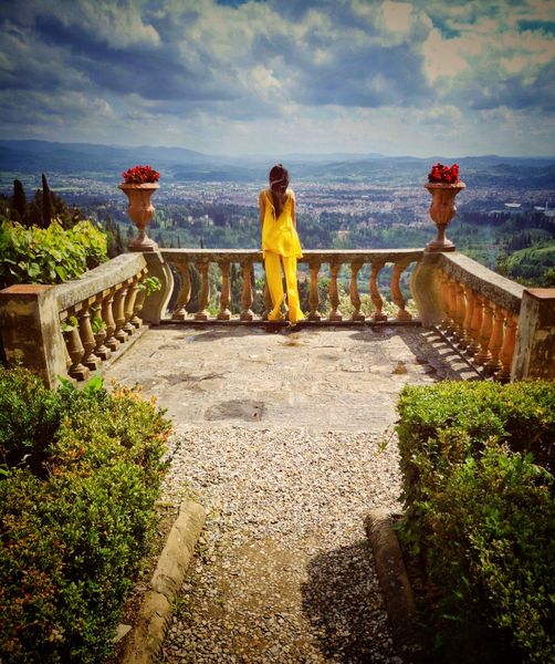 Soak in the endless views of Florence from this balcony near the facade