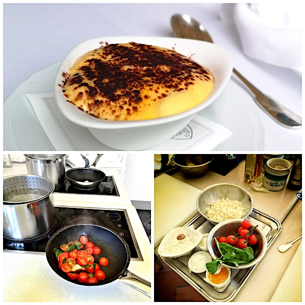 From top, the indulgent Tiramisu and our preparation process in the Garden Kitchen at Belmond Villa San Michele