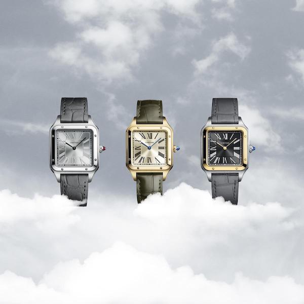 Santos Dumont Cartier Watches 2020, Le Bresil in Grey limited to 100 pieces, La Baladeuse in Green limited to 300, and Le 14 Bis is limited to 500 pieces